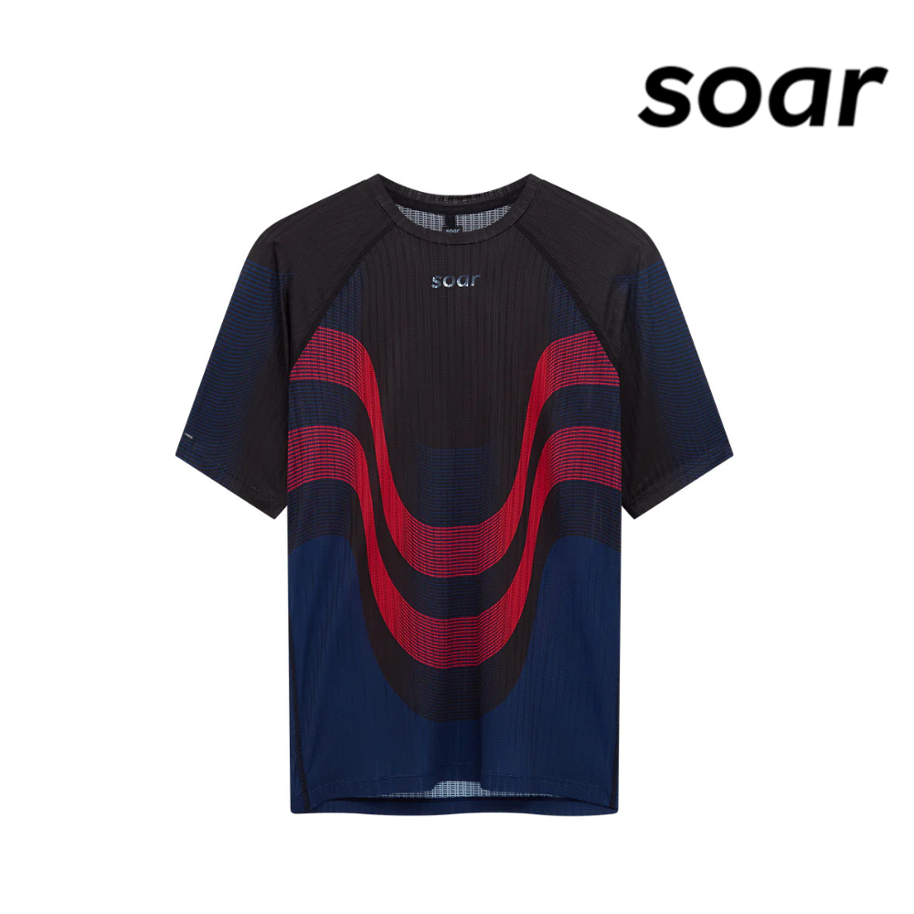 SOAR Men Race Tee - Black Red Navy