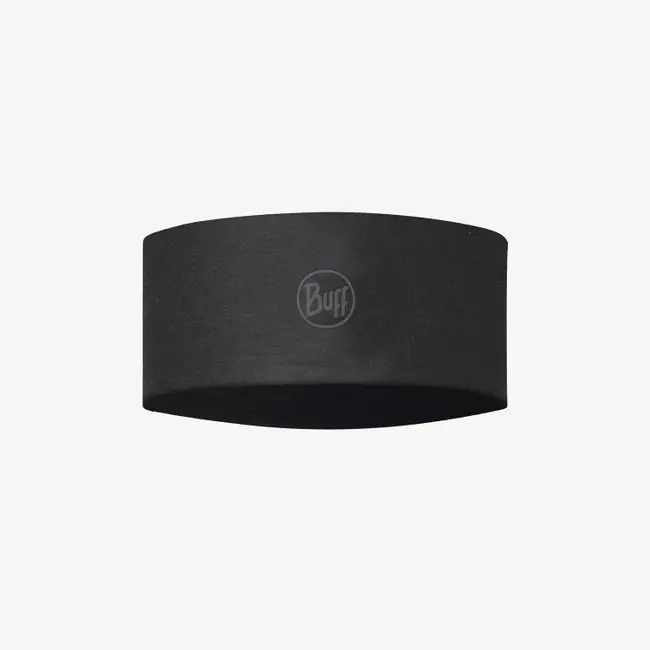 BUFF® CoolNet UV Wide Headband - Solid Black OS