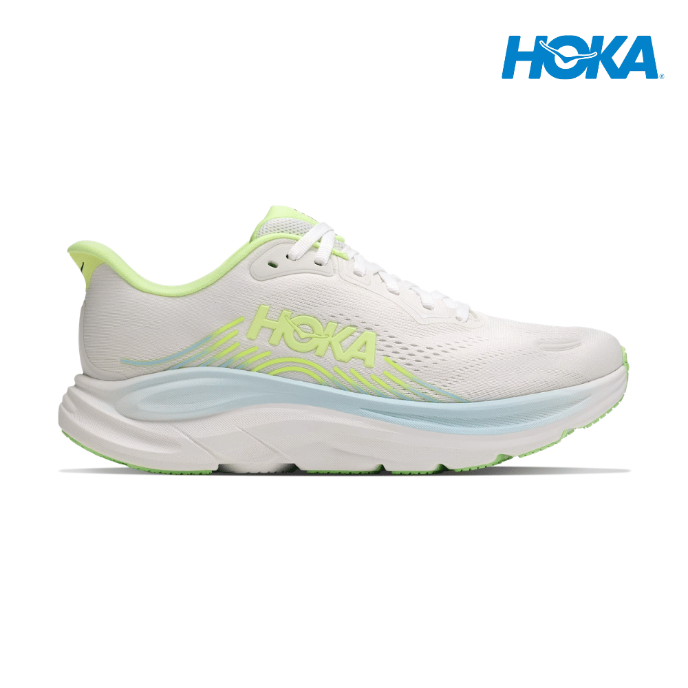 HOKA Women Clifton 11 Wide - Frost / Neon Yuzu