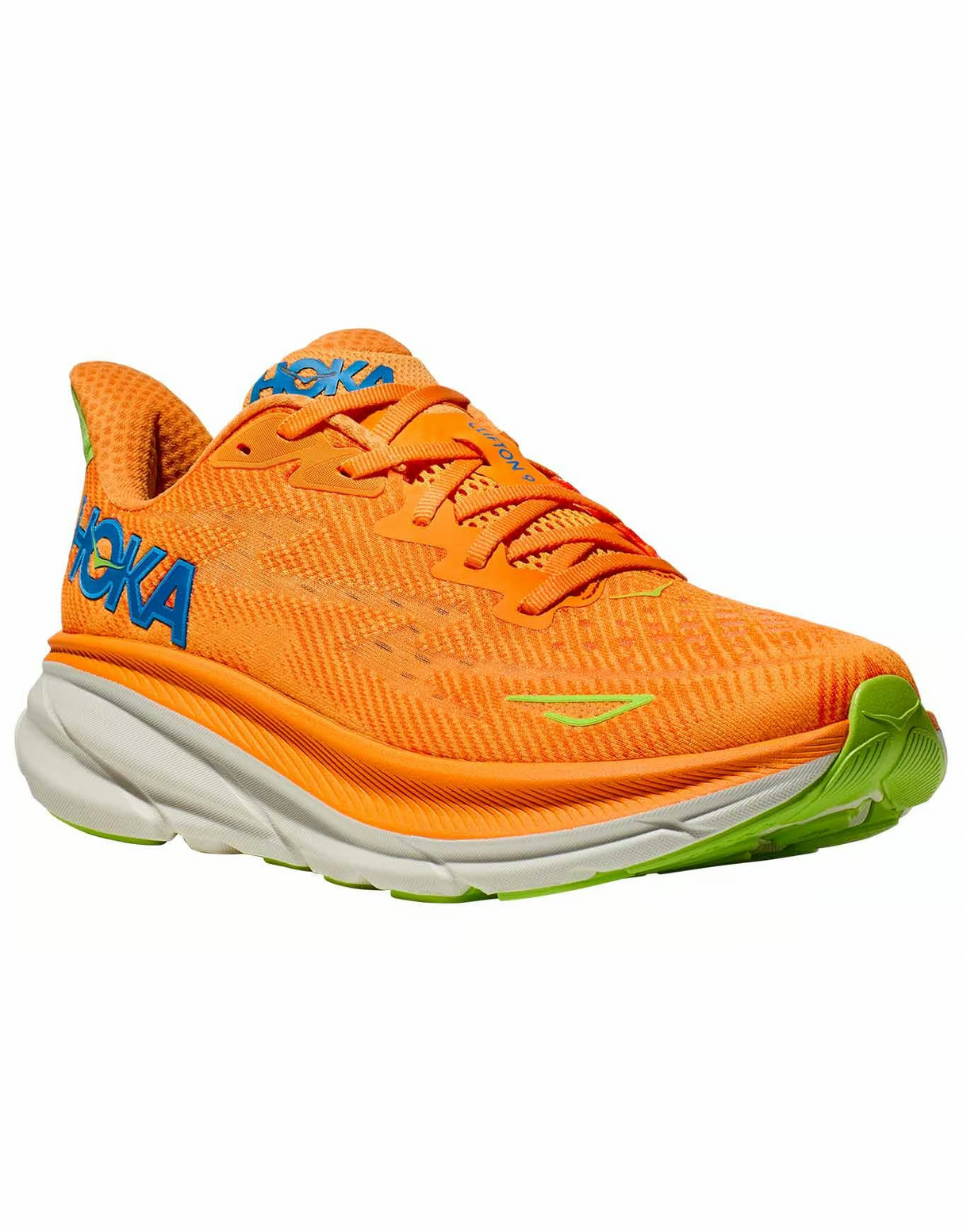 HOKA Men Clifton 9 Wide -Solar Flare / Lettuce