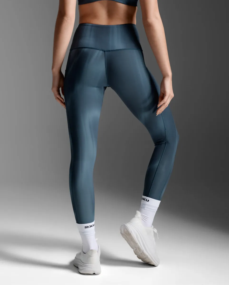 2XU Women Form Lineup Hi-Rise Comp Tight - Dark Sage Glass Grad / Dark Sage