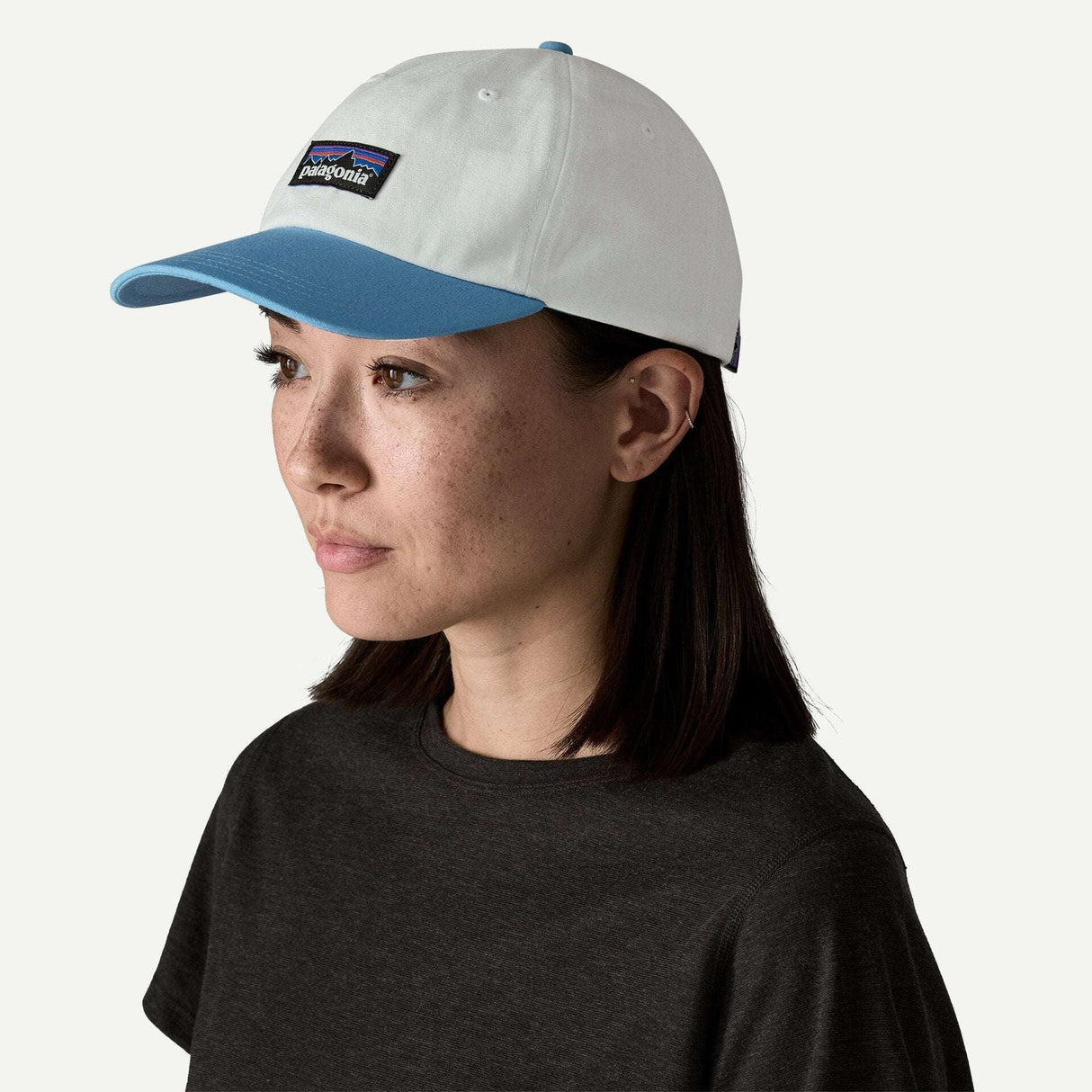 Patagonia P-6 Label Trad Cap - Birch White with Shore Blue