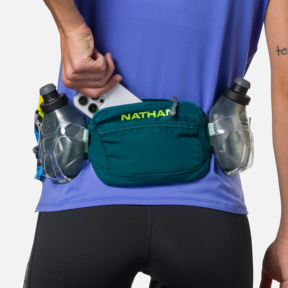 Nathan Trail Mix Plus 3.0 Hydration Belt - Deep Teal / Finish Lime