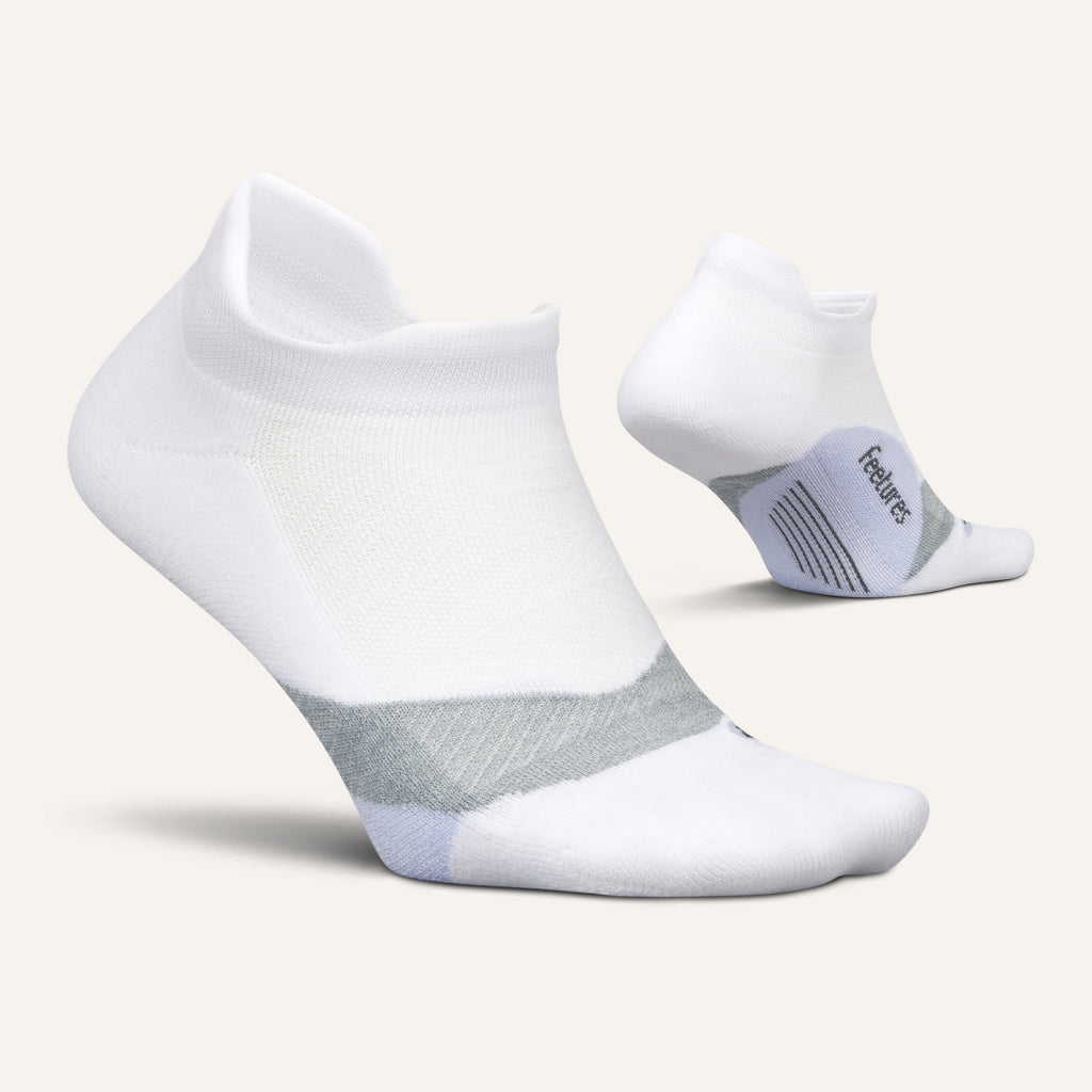 Feetures Active Elite Light Cushion No Show Tab - White Lilatech