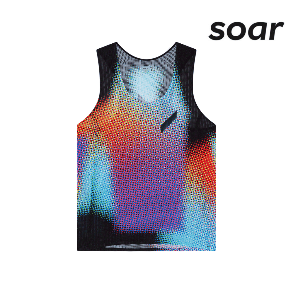 SOAR Running Women Race Vest - Black / Rainbow Dot