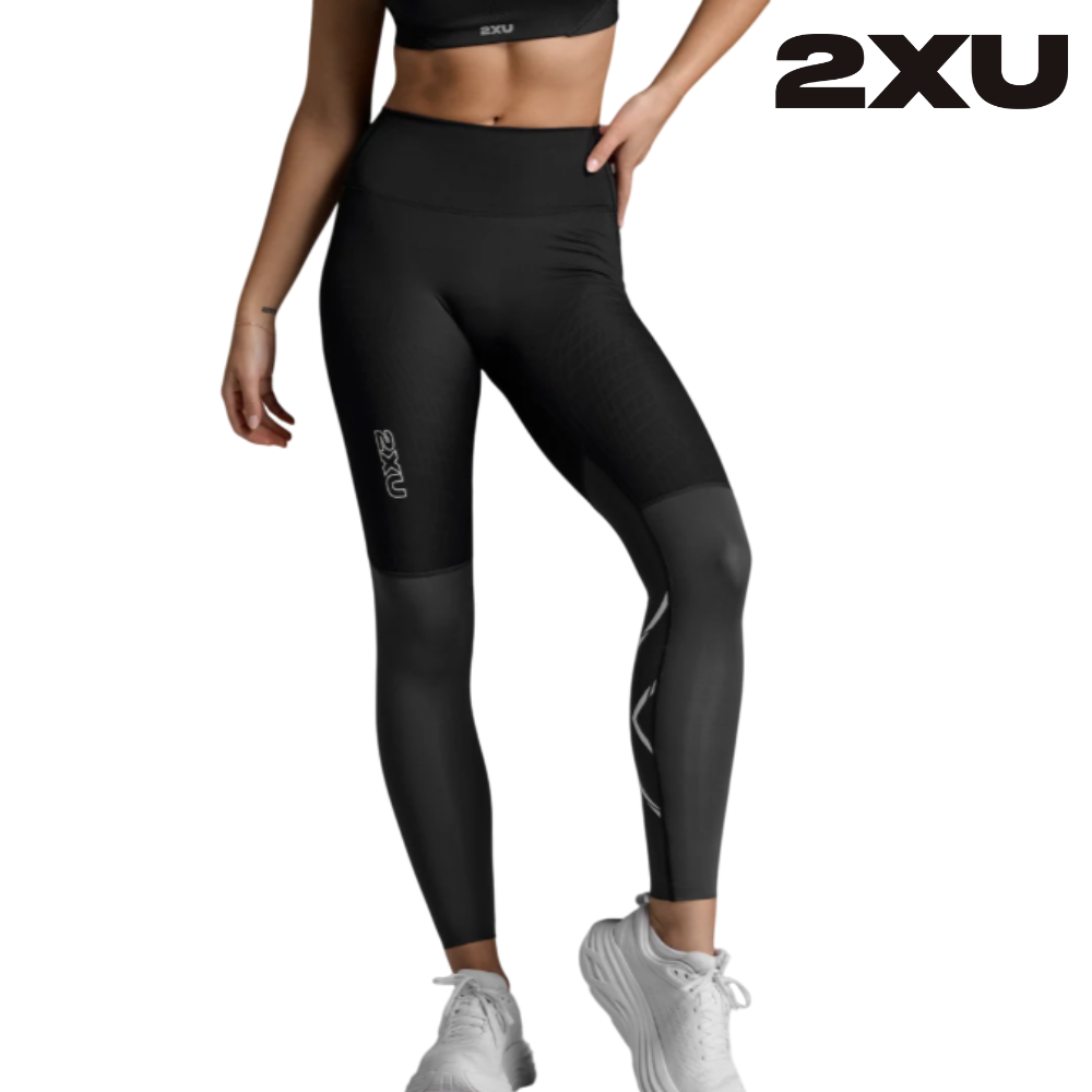 2XU Women Light Speed React Hi-Rise Compression Tights - Black / India Ink