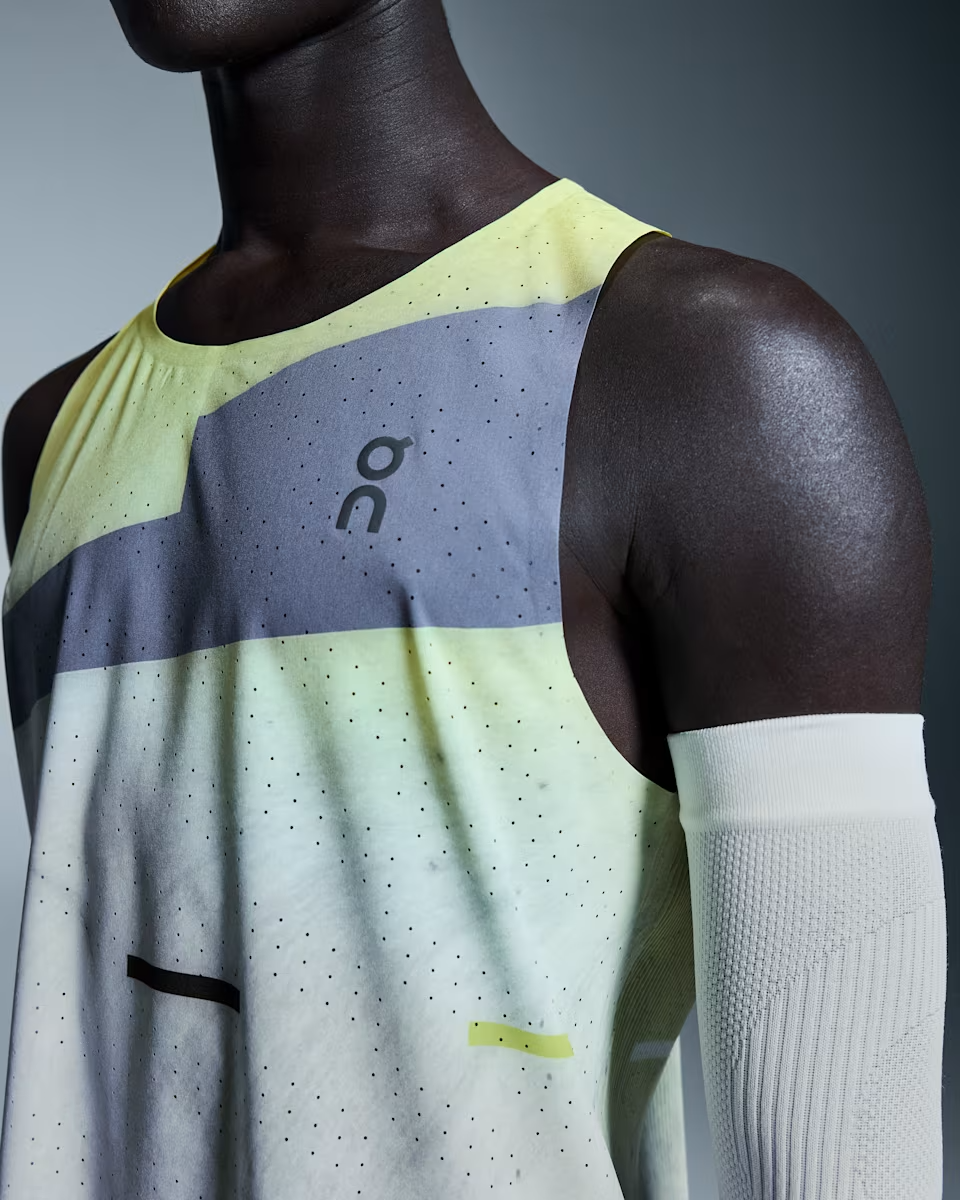On Men Race Singlet - Limelight / Glacier