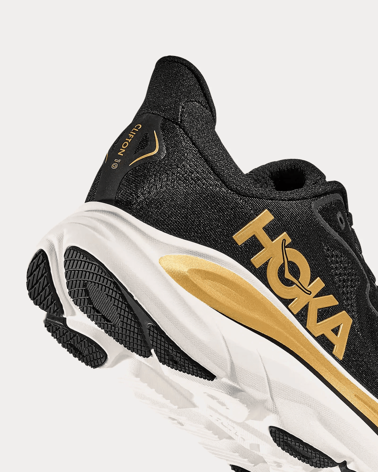 HOKA Men Clifton 10 - Black / Gold