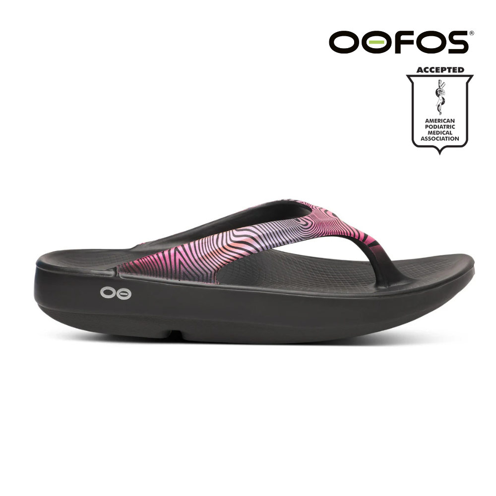 OOFOS Women OOlala Limited - Black Disco Zebra