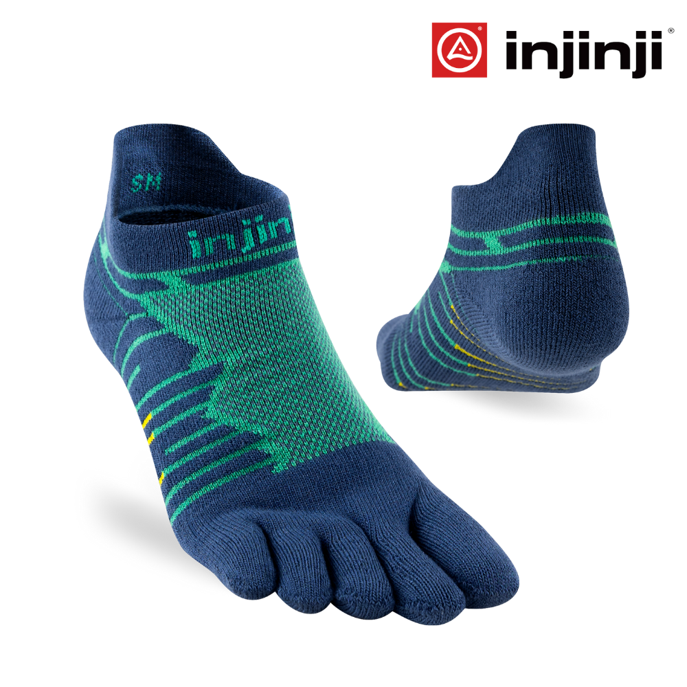 Injinji Ultra Run Midweight No-Show Coolmax - Poseidon