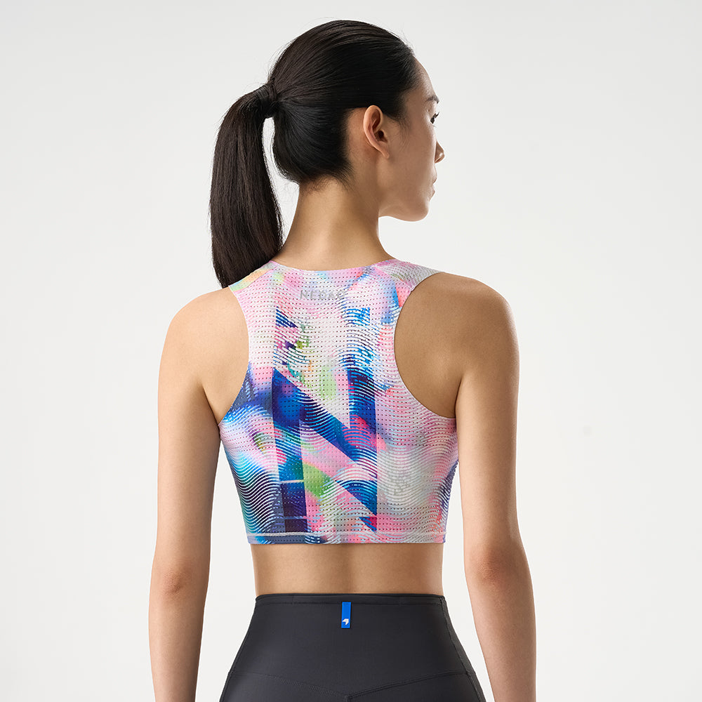 NEDAO Women Qiflow Running Crop Top - Light Stream Pink