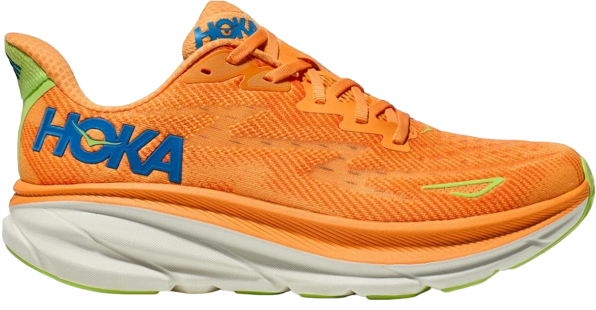 HOKA Men Clifton 9 Wide -Solar Flare / Lettuce