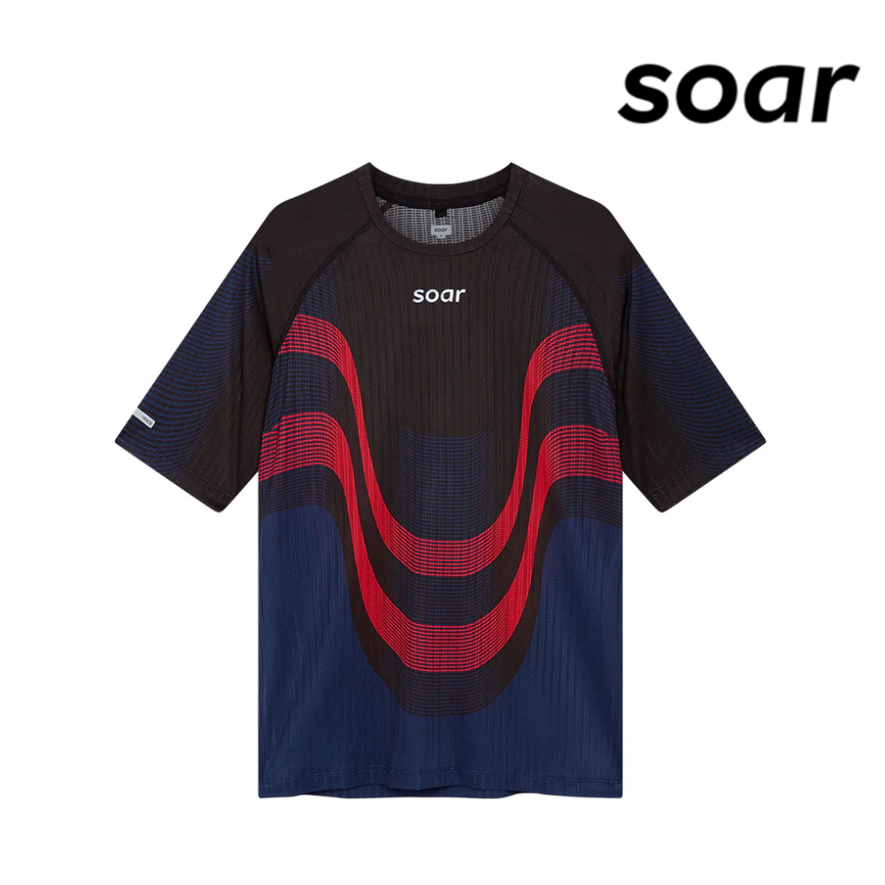 SOAR Women Race Tee - Black Red Navy
