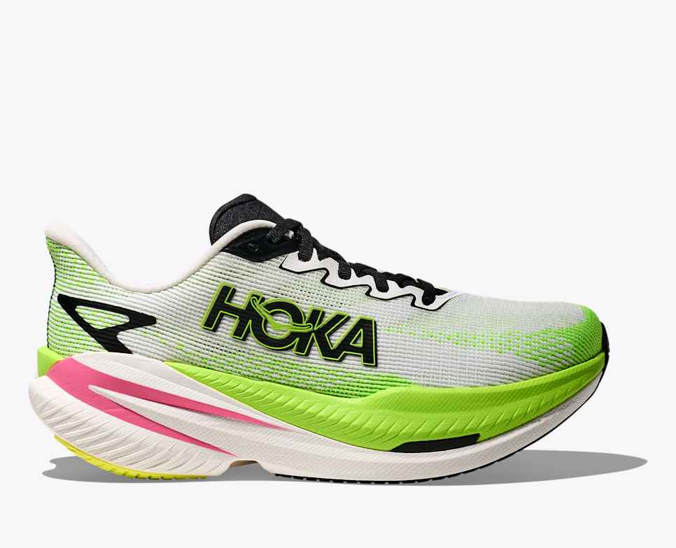 HOKA Women Mach X 3 - White / Neon Lime