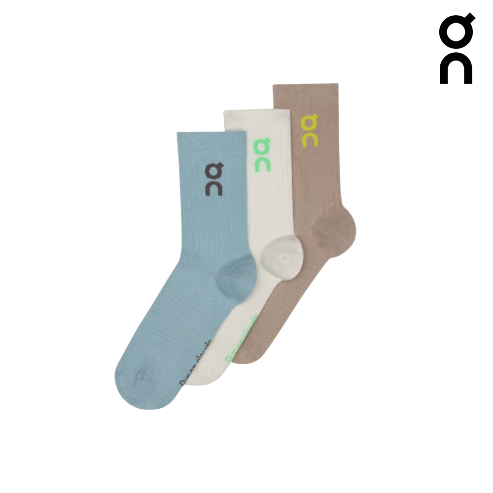 On Unisex Logo Sock High 3-Pack - Desert / Wash