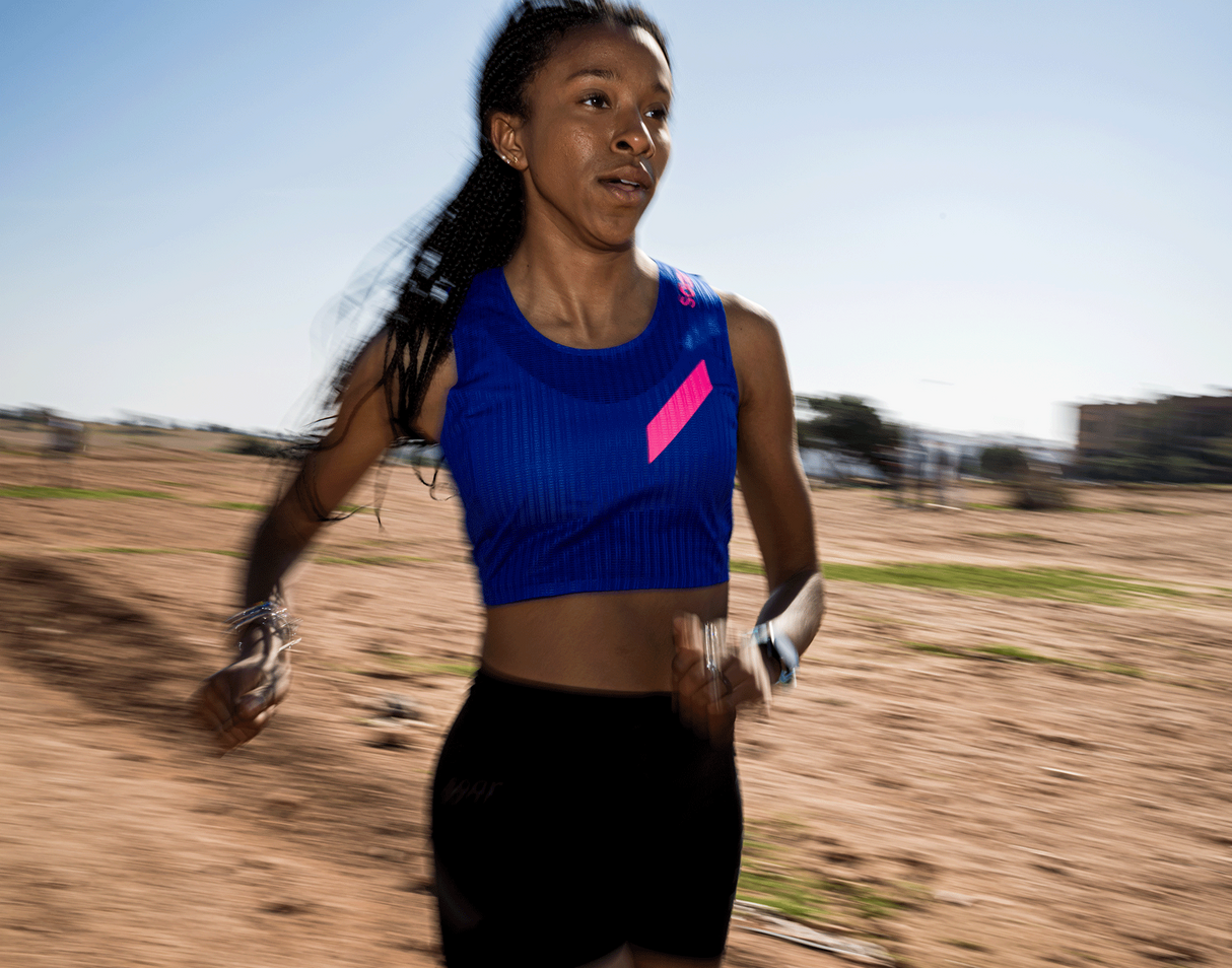 SOAR Running Women Crop Vest - Summer Rainbow