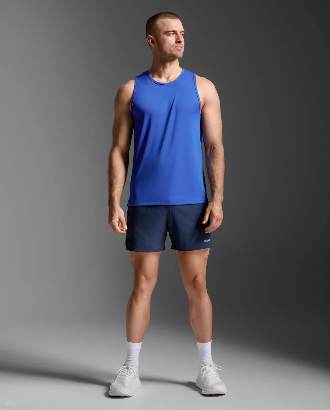 2XU Men Aero Mesh Tank - Surf / Silver Reflective