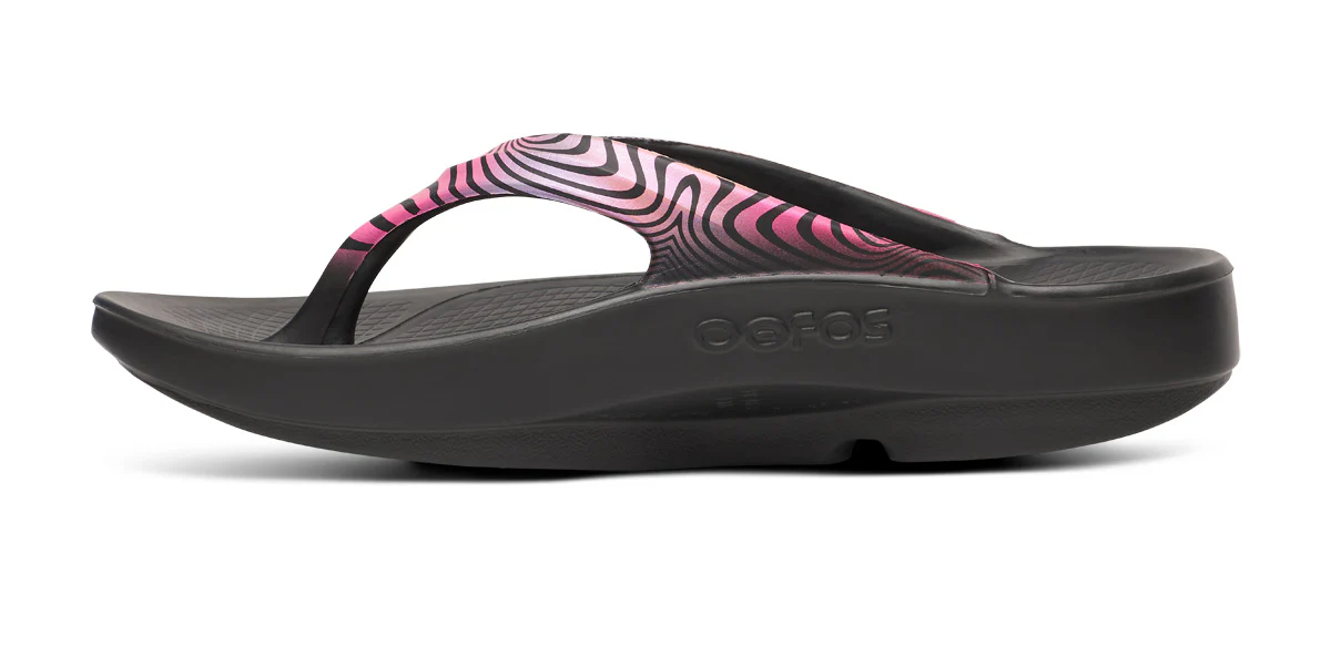 OOFOS Women OOlala Limited - Black Disco Zebra