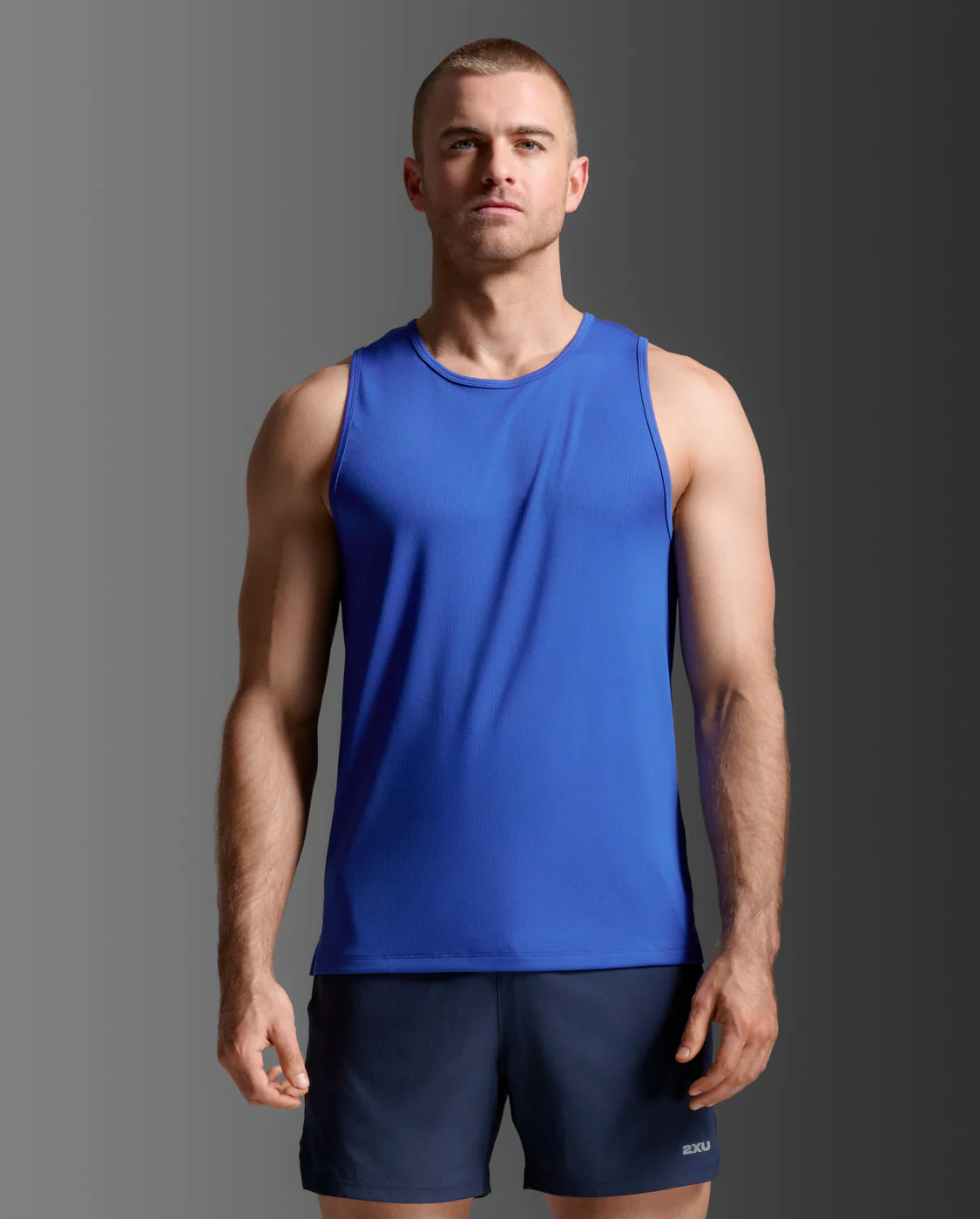 2XU Men Aero Mesh Tank - Surf / Silver Reflective