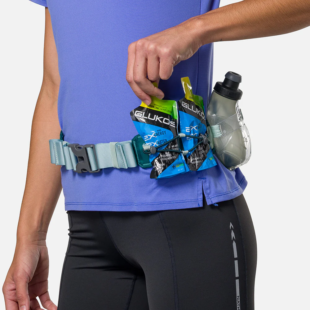 Nathan Trail Mix Plus 3.0 Hydration Belt - Deep Teal / Finish Lime