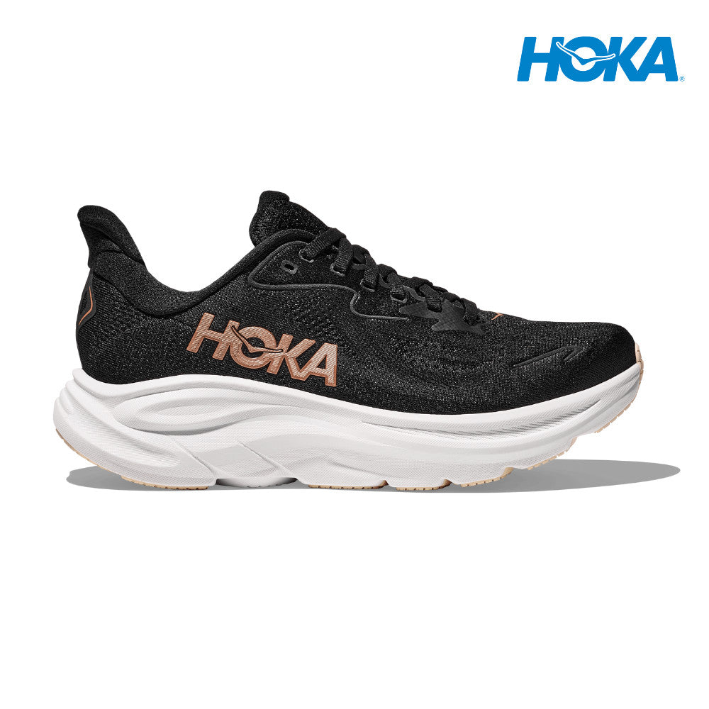 HOKA Women Clifton 10 - Black / Rose Gold