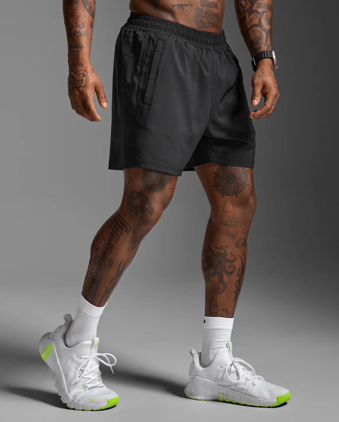 2XU Men Motion 5 Inch Shorts - Black / Black