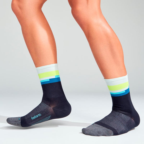 Feetures Active Elite Ultra Light Cushion Mini Crew - Bayside Black