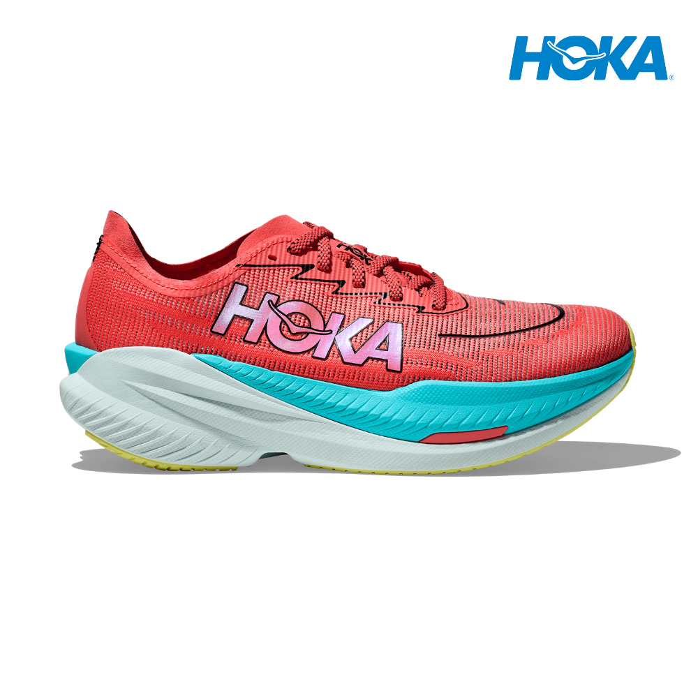 HOKA Men Mach X 2 Wide - Grapefruit / Electric Coral