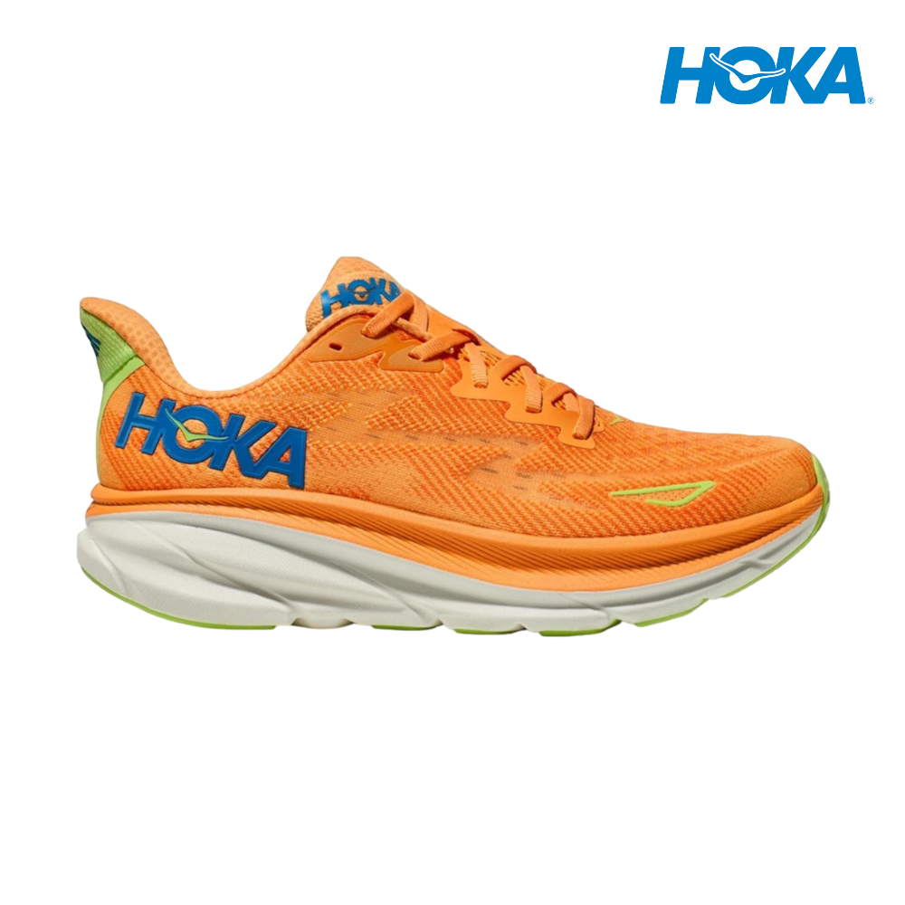 HOKA Men Clifton 9 Wide -Solar Flare / Lettuce
