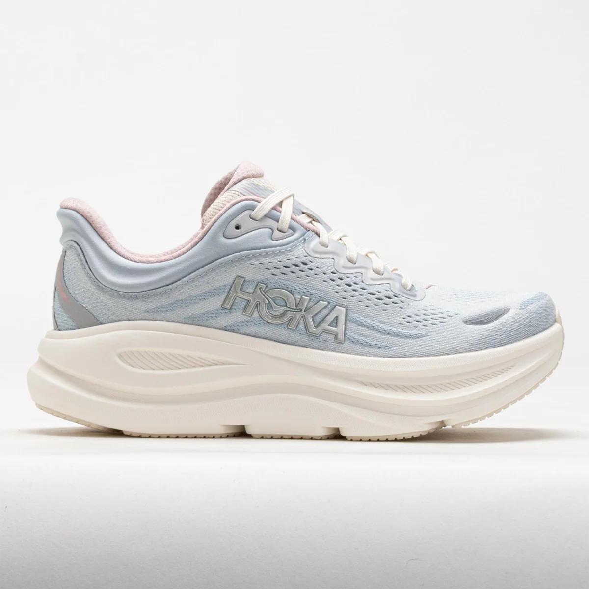 HOKA Women Bondi 9 GLM Wide - Alabaster / Mineral Blue
