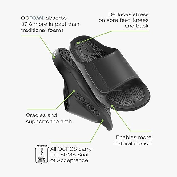 OOFOS Unisex OOahh Sport Flex - Matte Black