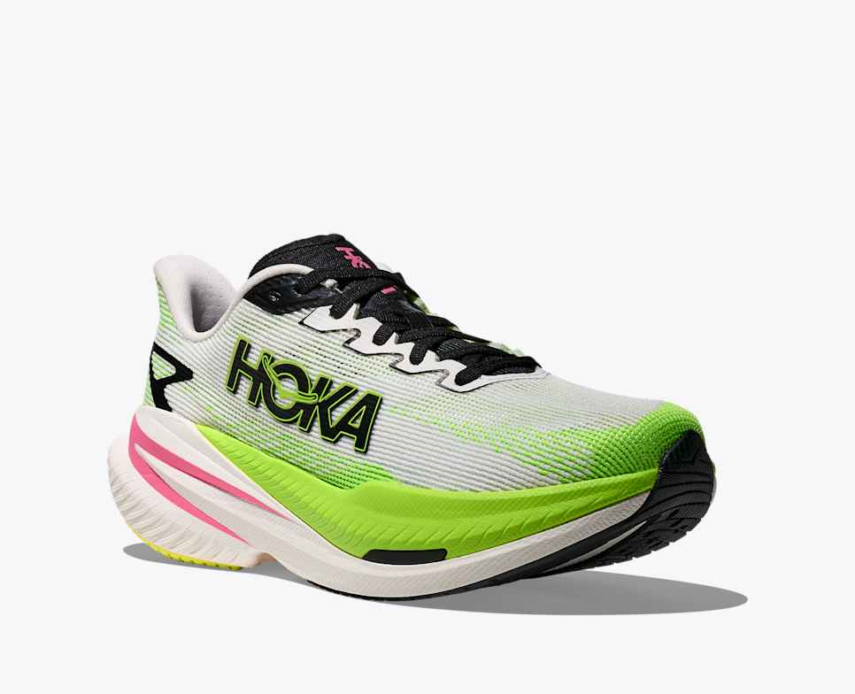 HOKA Women Mach X 3 - White / Neon Lime
