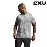 2XU Men Aero Mesh Tee - Weathervane Marble / Blk Reflect