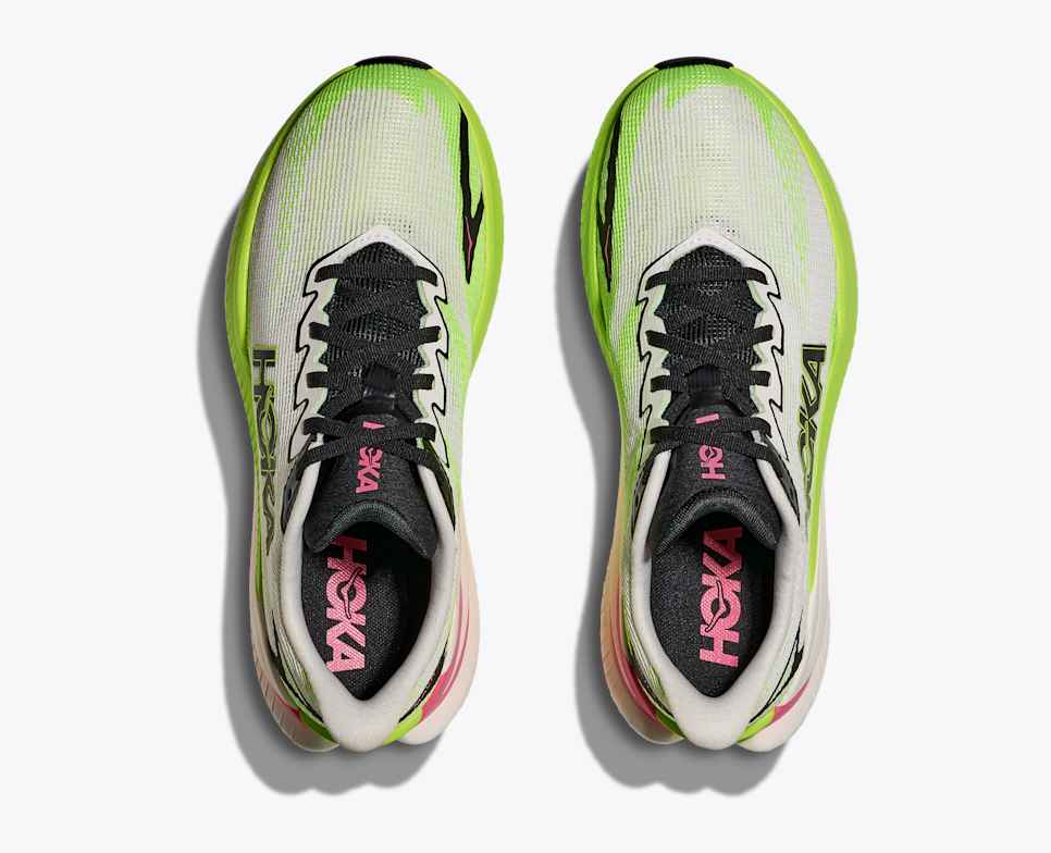HOKA Women Mach X 3 - White / Neon Lime