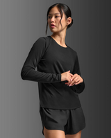 2XU Women Aero Mesh Long Sleeve - Black / Silver Reflective