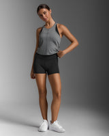 2XU Women Form Soft Jersey Crop Tank - Harbor Mist / Black