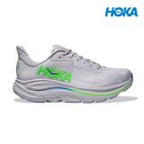 HOKA Men Clifton 10 - Ash Grey / Neon Green