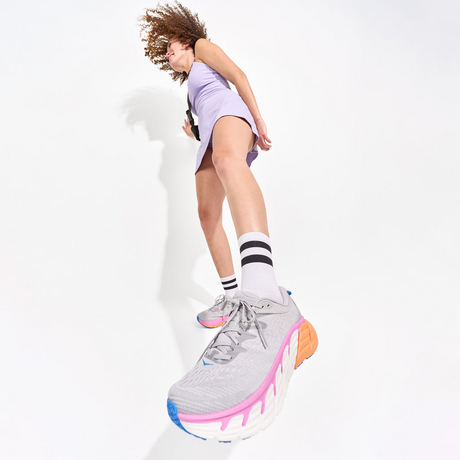 Feetures Active Elite Light Cushion Mini Crew - White High Top Stripe