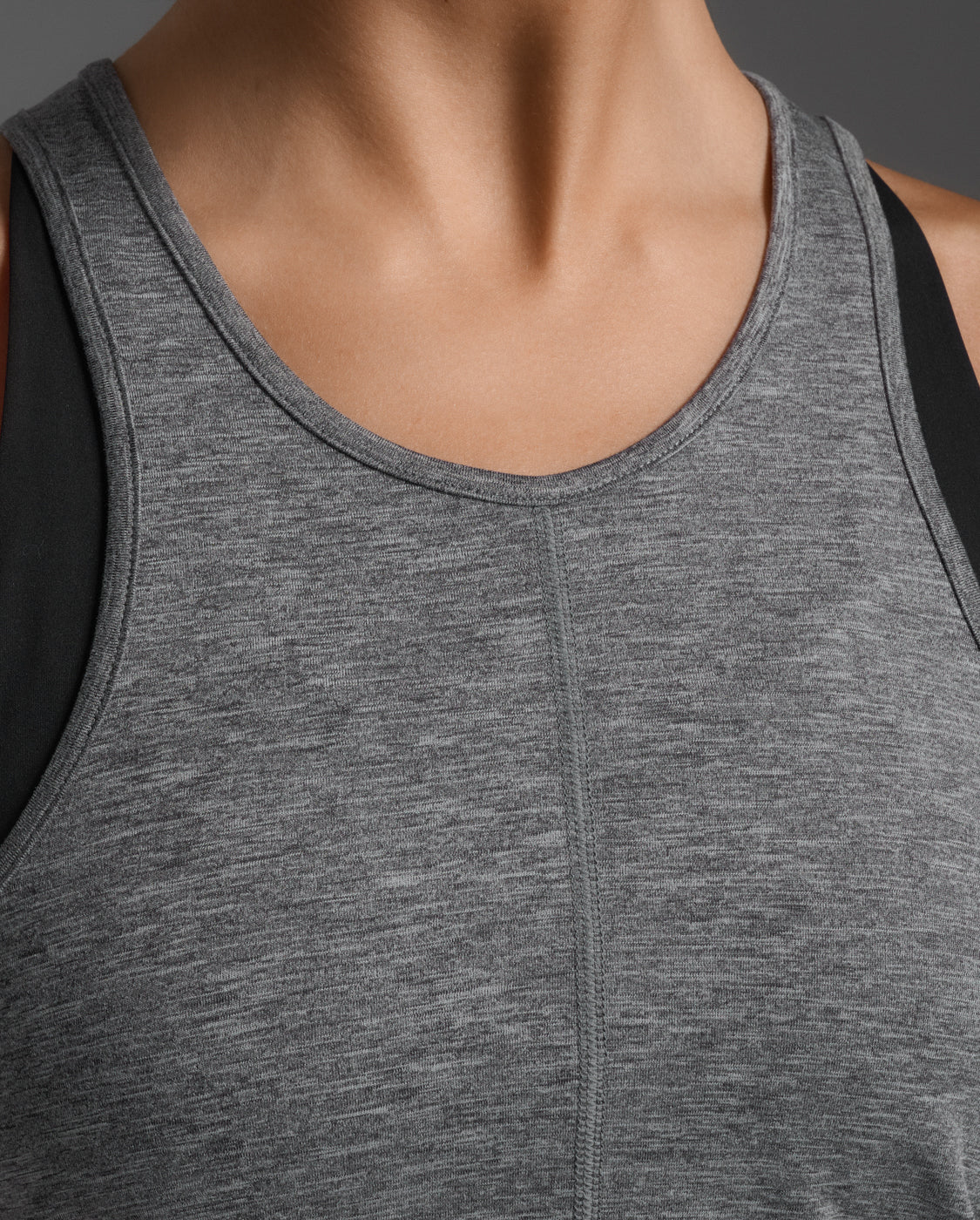 2XU Women Form Soft Jersey Crop Tank - Harbor Mist / Black