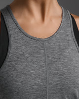 2XU Women Form Soft Jersey Crop Tank - Harbor Mist / Black