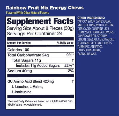 (1 Pack) GU Energy Chews - Rainbow Fruit Mix : Expiry Date : August 2026