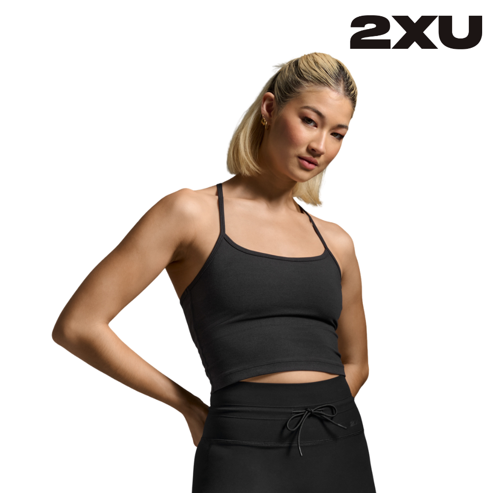 2XU Women Flex Crop Tank - Black / Black