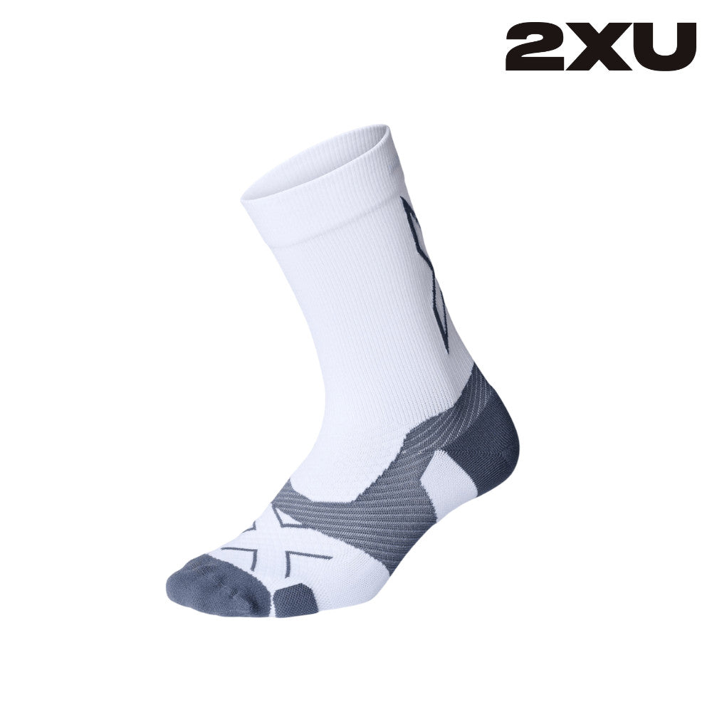 2XU Unisex Vectr Light Cushion Crew Socks White Grey – Running