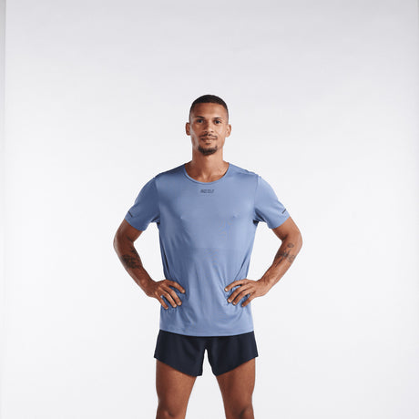 2Xu Men Light Speed Tech Tee - Blue Stone / Black Reflective