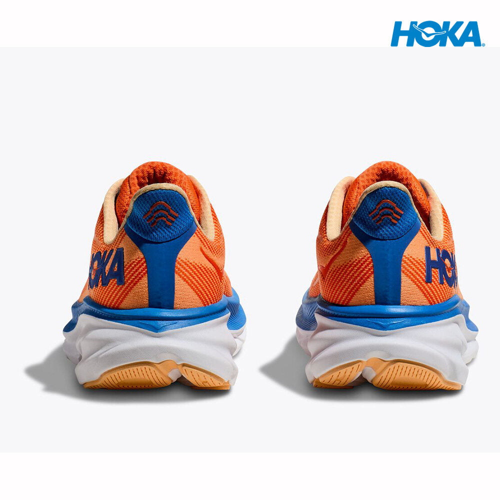 HOKA Men Clifton 9 Wide Running Shoes Vibrant Orange / Impala
