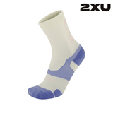 2XU Unisex Vectr Light Cushion Crew Socks - Off White / Lavender