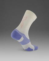 2XU Unisex Vectr Light Cushion Crew Socks - Off White / Lavender
