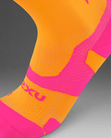 2XU Unisex Vectr Light Cushion Crew Socks - Solar Orange / Fuchsia