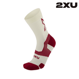 2XU Unisex Vectr Light Cushion Crew Socks - Blush / Merlot