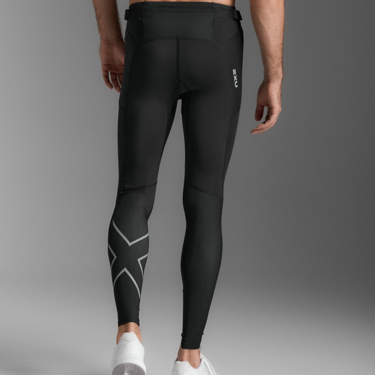 2XU Men Aero Mesh Compression Tights - Black / Silver Reflective